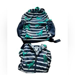 Gap Striped Dinosaur Kids Backpack & Raincoat
